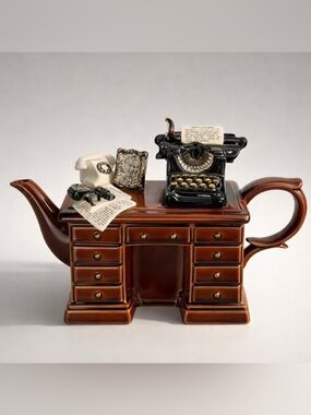 Vintage Made in England Paul Cardew Mystery Writer's Desk Teapot